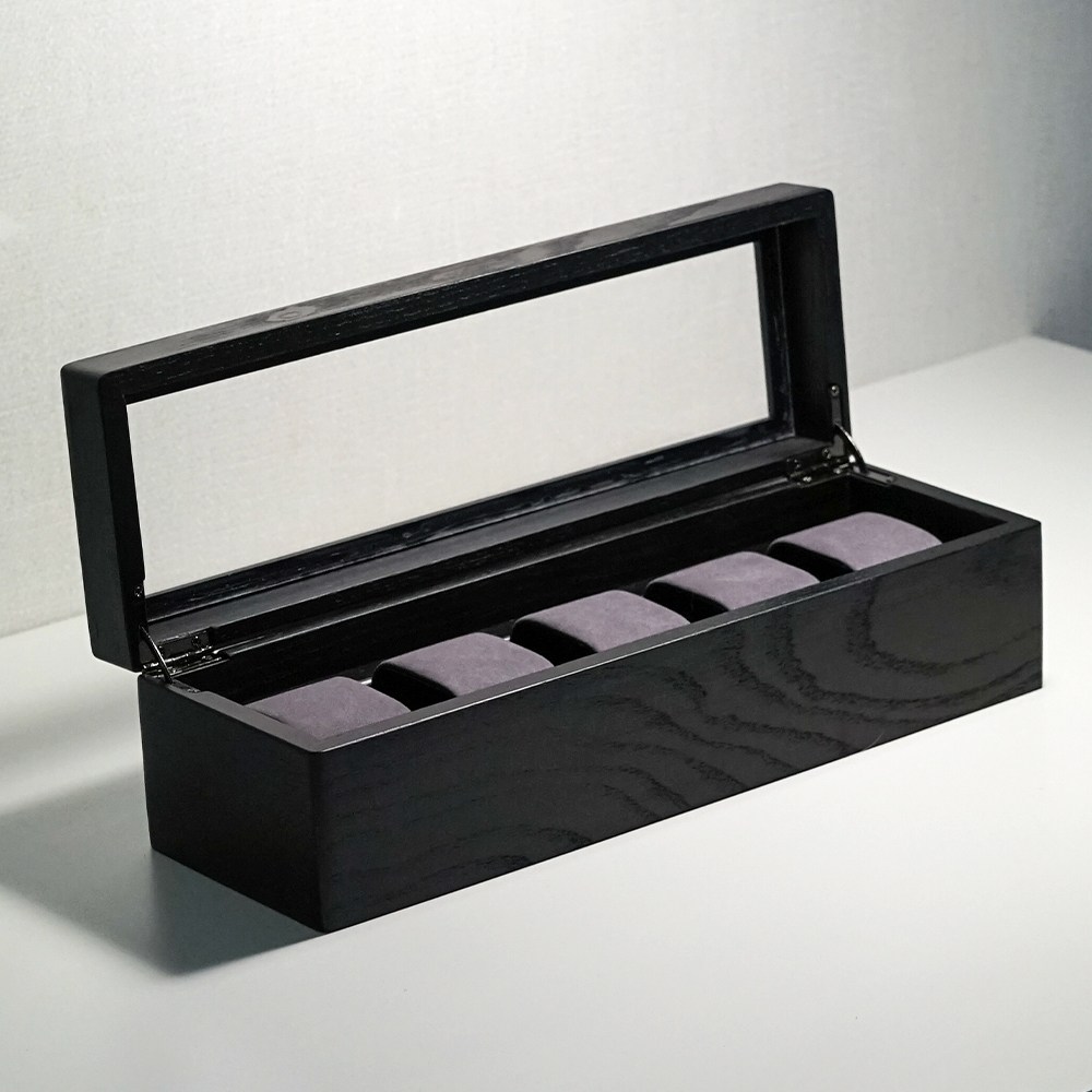 헤리티지원 원목 시계보관함 블랙 케이스 정리함 5구 10구 손목시계 거치대 수작업 생산 138,000원