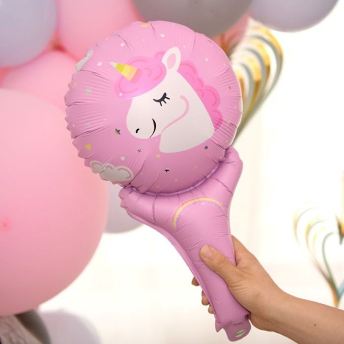 [예쁨주의지호] 캐릭터 손풍선 막대풍선 (캐릭터 선택), 은박 손풍선_핑크 유니콘 1,000원