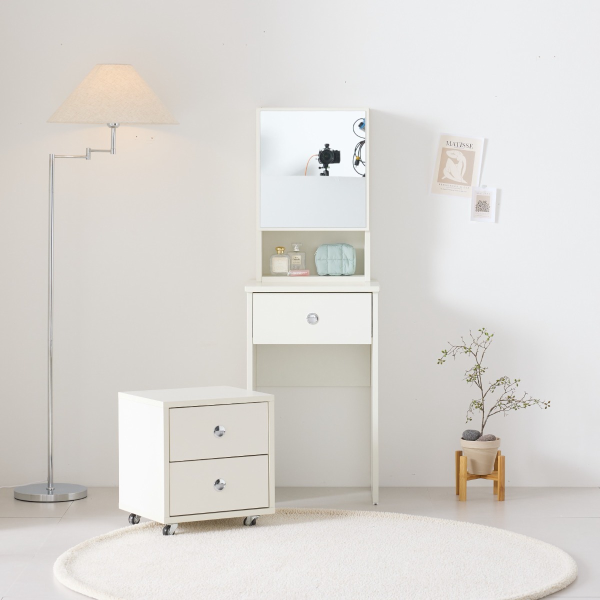 에코 친환경 도장 입식미니화장대 폭좁은 미니콘솔 수납 원룸 틈새 화장대 82,850원