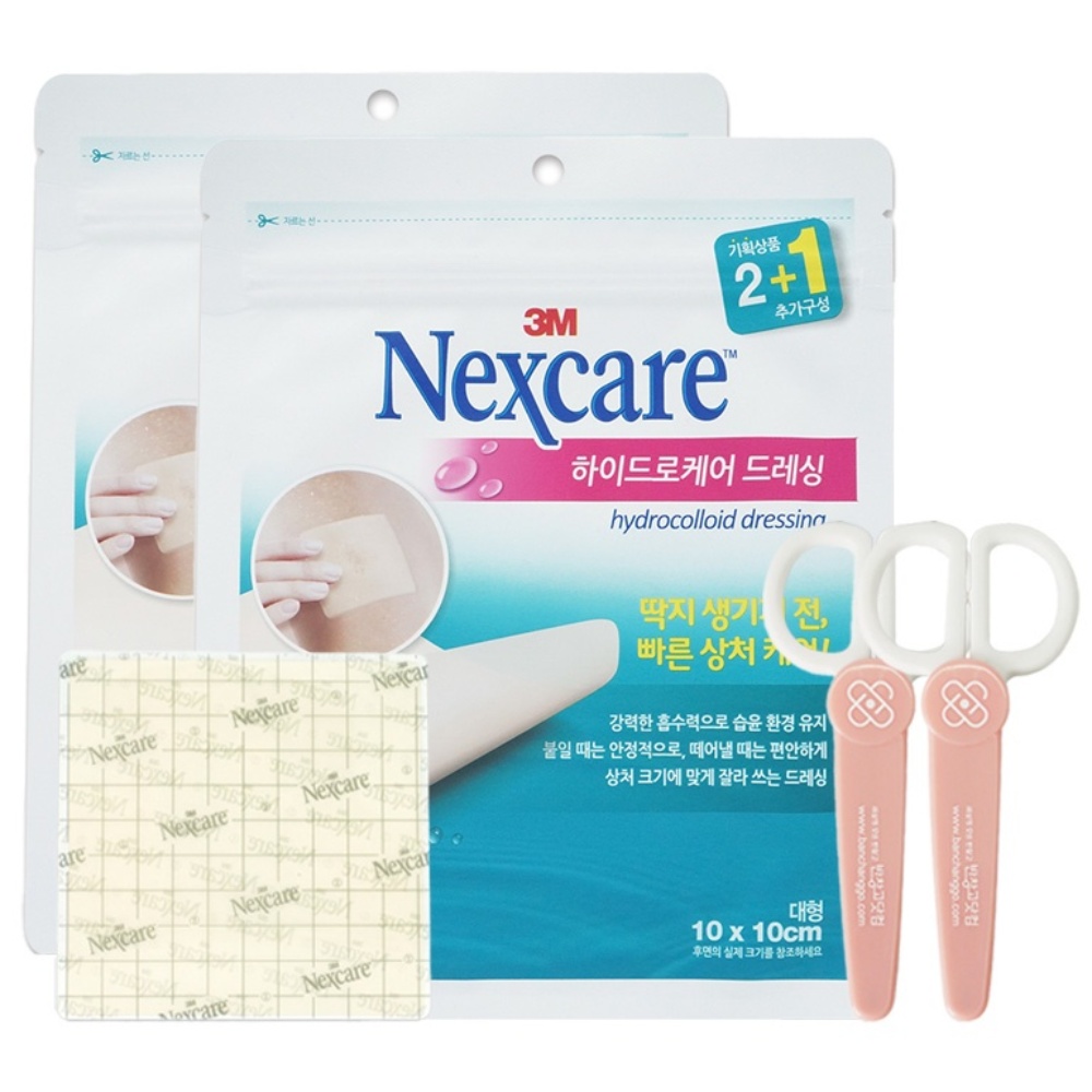 3M 넥스케어 하이드로케어 드레싱 프리컷 3매입 x 2개 + 반창코닷컴 안전가위, 1세트, 4개입 14,900원