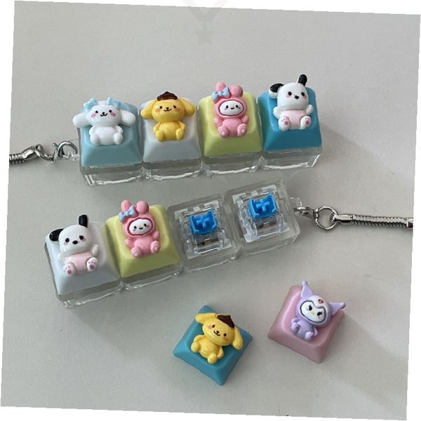 귀여운 캐릭터 키링 야광 불빛 키보드 키캡 딸깍이 클리커 힐링 소리 감각 자극, 1개, NON LED 12,500원