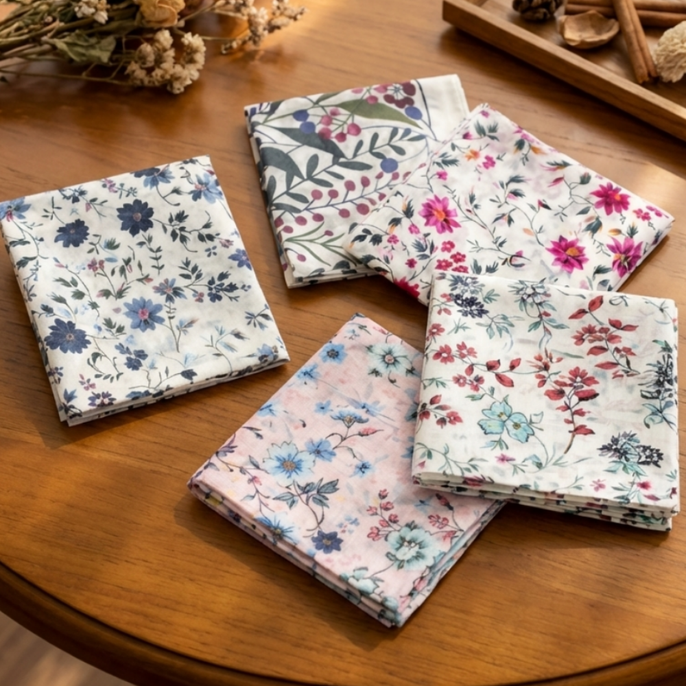 <국내산 순면 100%> 르모아 쁘띠 스카트 손수건 5종 세트 18,900원