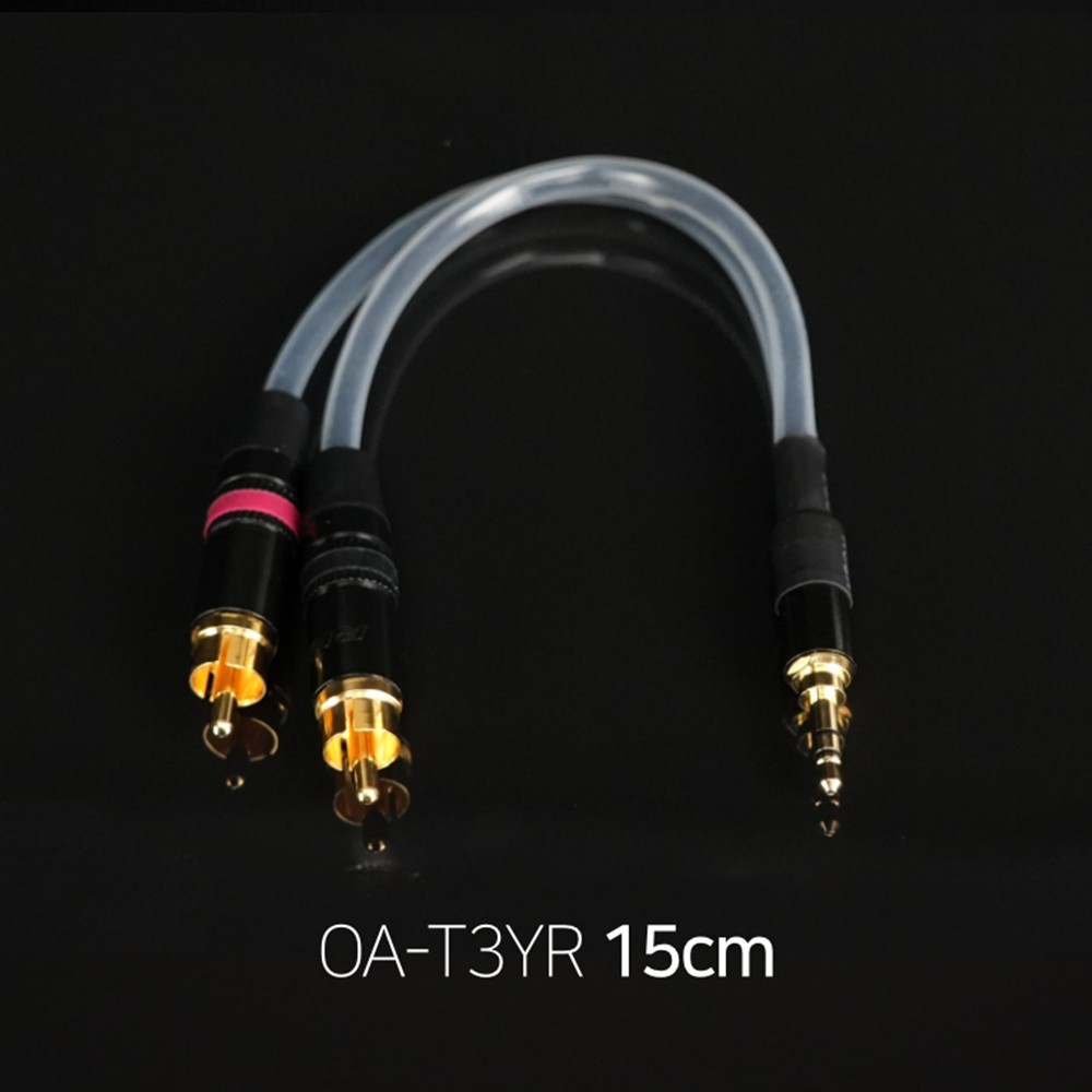 카나레 RCA to 3.5 15cm AUX선 Y케이블 스테레오 케이블 (오믹케이블 OA-T3YR) 20,000원