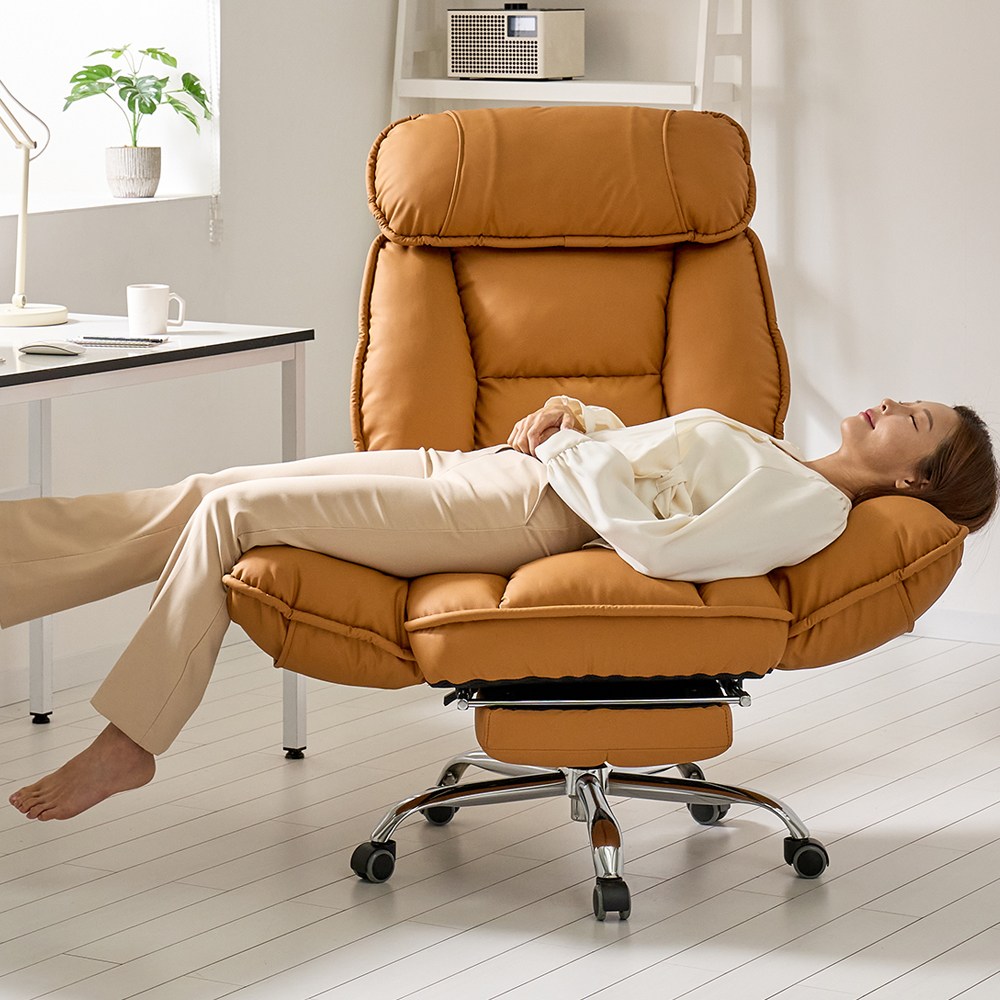 슬리핑 리클라이너 침대형의자 게이밍 개인방송 사무실 컴퓨터 책상 무중력의자, 브라운 140,000원