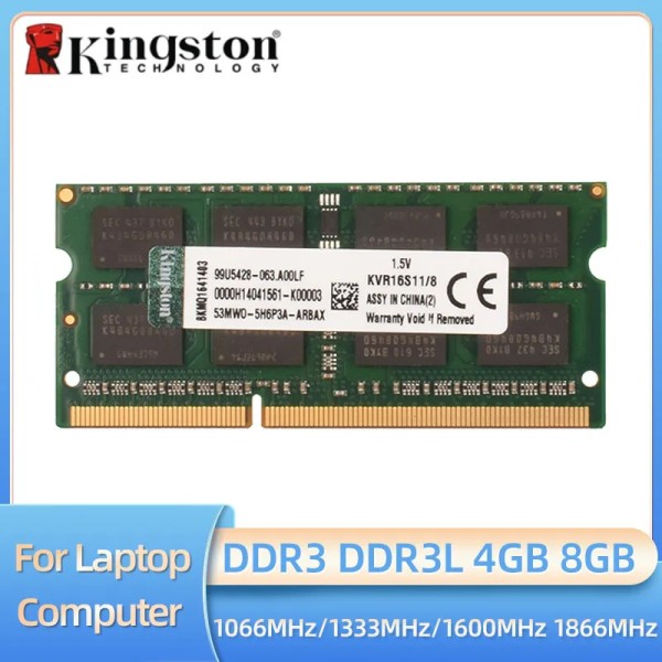Kingston 노트북 DDR3L 8GB 4GB 1066Mhz 1333Mhz 1600Mhz SO-DIMM PC3-8500 10600 12800 Ram 듀얼 채널 39,700원