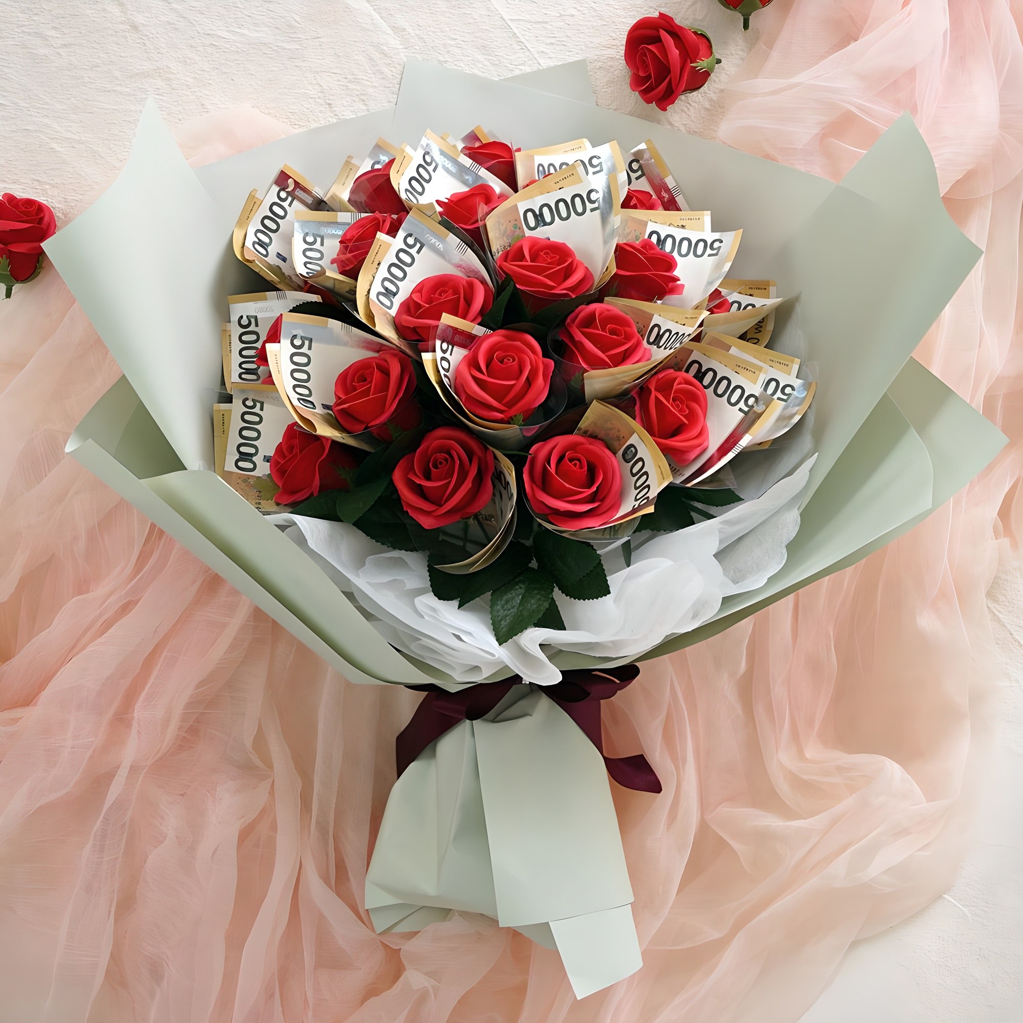 morningscent 조화 돈꽃다발20p+조명+쇼핑백+엽서1p(디자인랜덤) 15,400원