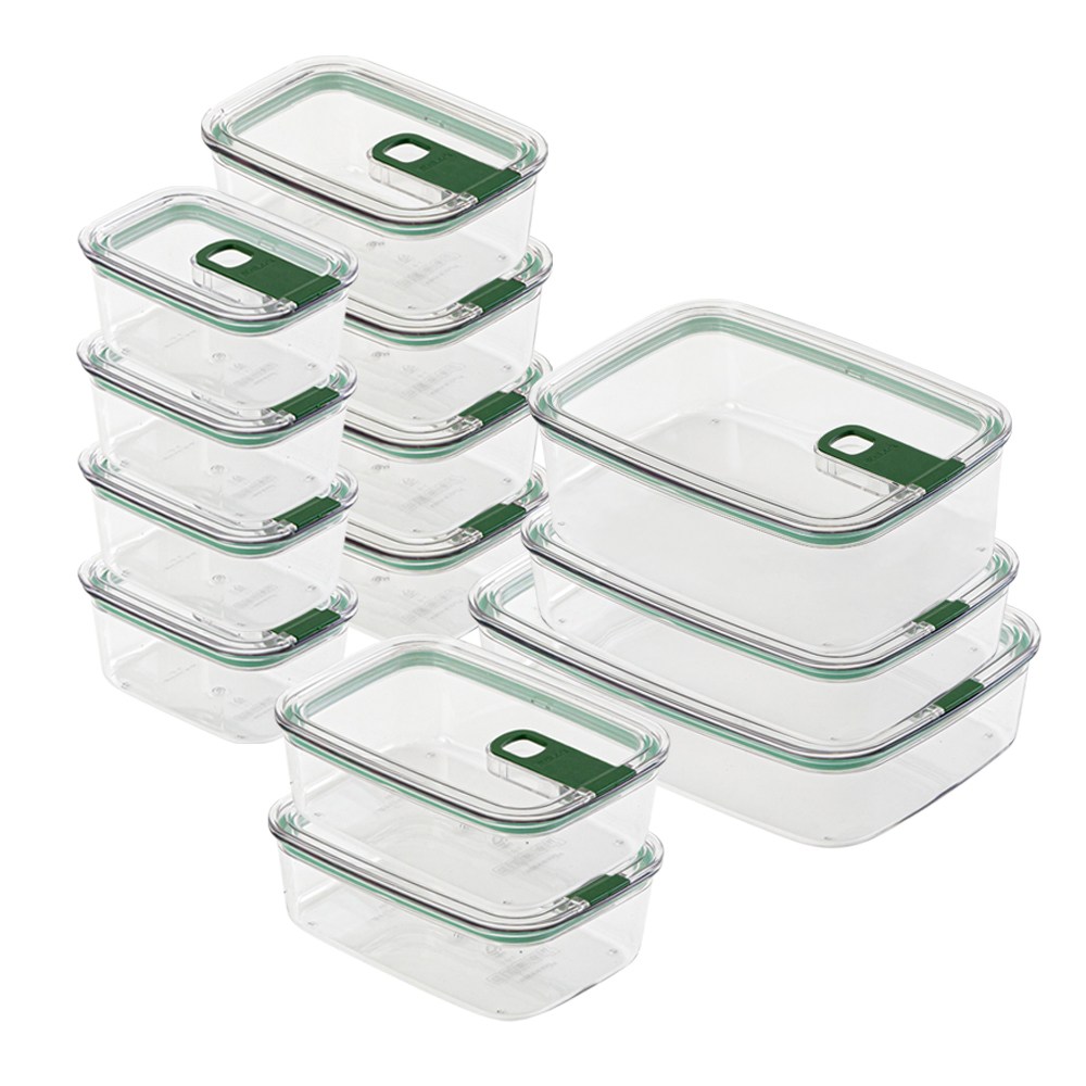 비엘락 올투명 원터치 에코젠 밀폐용기 6종13P 그린, 그린, 1세트 119,000원