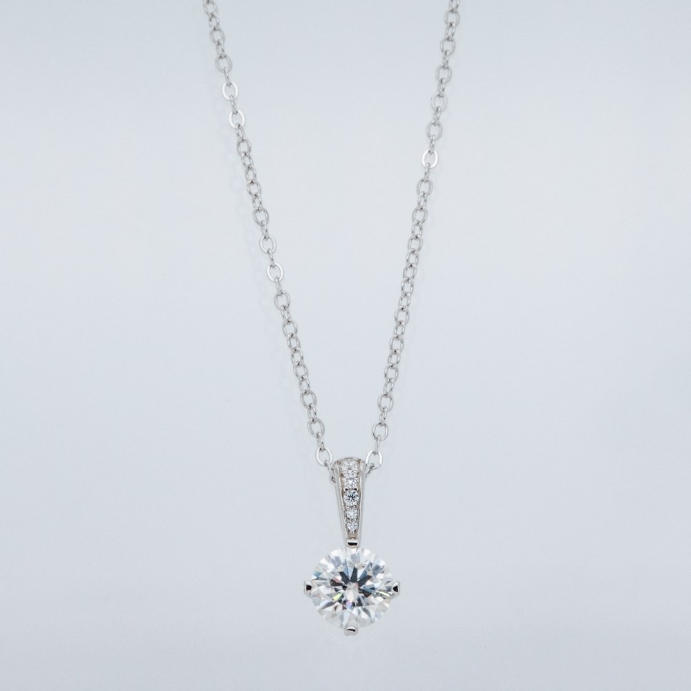 스틸, 실버925 모이사나이트 1캐럿 데일리 웨딩 목걸이 209,100원