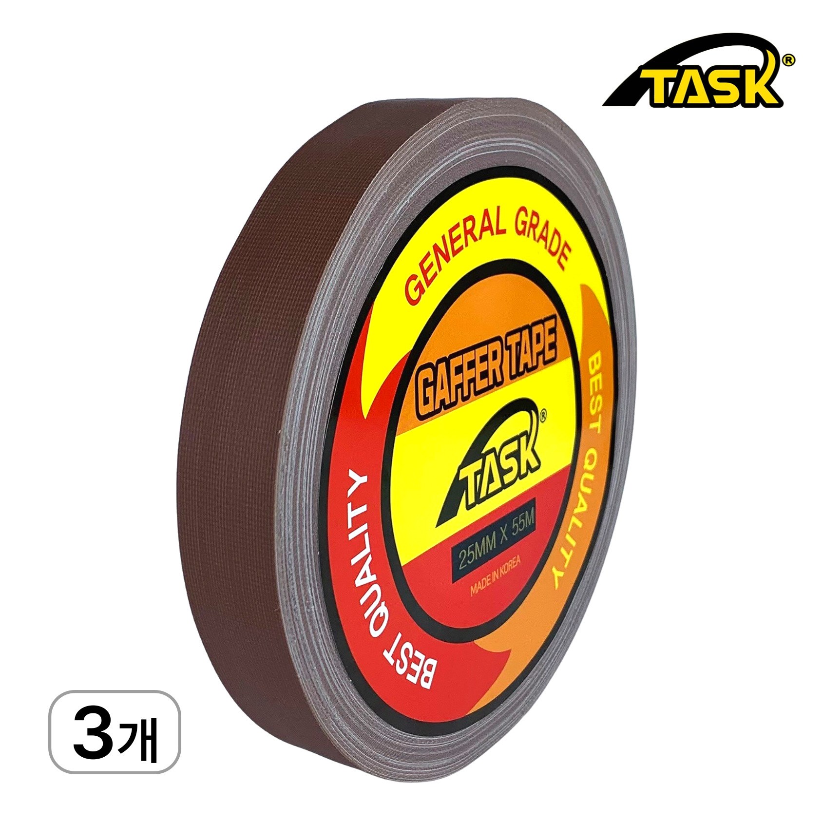 테스크 수출용(국내산) 개퍼테이프 무광 면테이프 25MM X 55M, MATT BROWN 23,700원