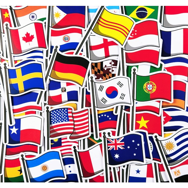 국기 스티커 깃발 모양 세트 한국 태극기 미국 세계 여행 나라 다꾸 스티커놀이 4,500원