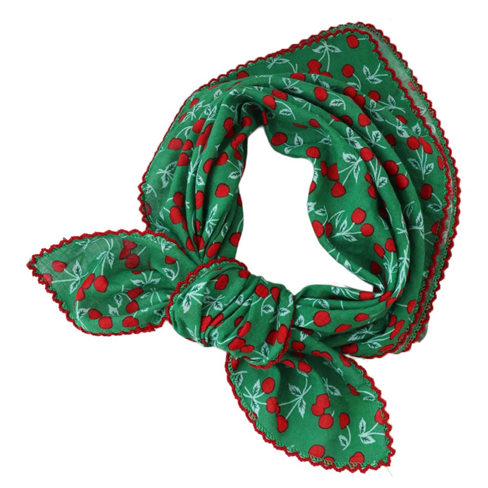 메리앤유 코튼 소재 체리 나염 엠보 손수건 쁘띠 스카프 국산 5,100원