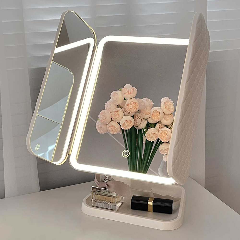 집드리 LED 탁상 거울 접이식 화장 접이식 거울 메이크업 C type 무선 조명 거울 16,900원