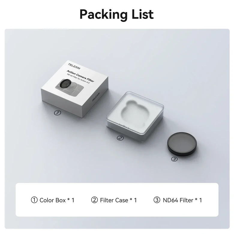 TELESIN UV CPL ND 8 16 32 64 DJI OSMO 액션 용 필터 세트 5 4 3 알루미늄 프레임 AGC 유리 키트 카메라 18,600원