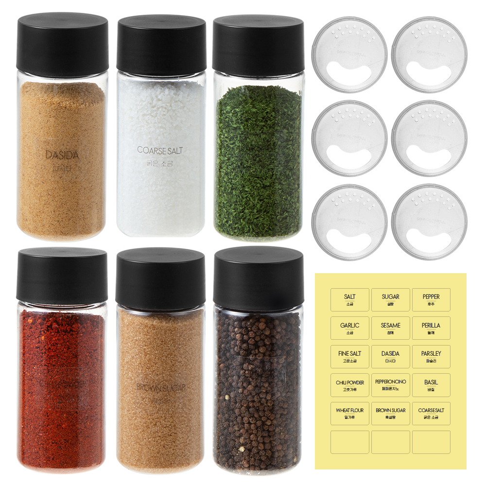 코멧 홈 국내생산 BPA FREE 클리어 원형 밀폐 양념통 6P 세트, 350ml 9,990원