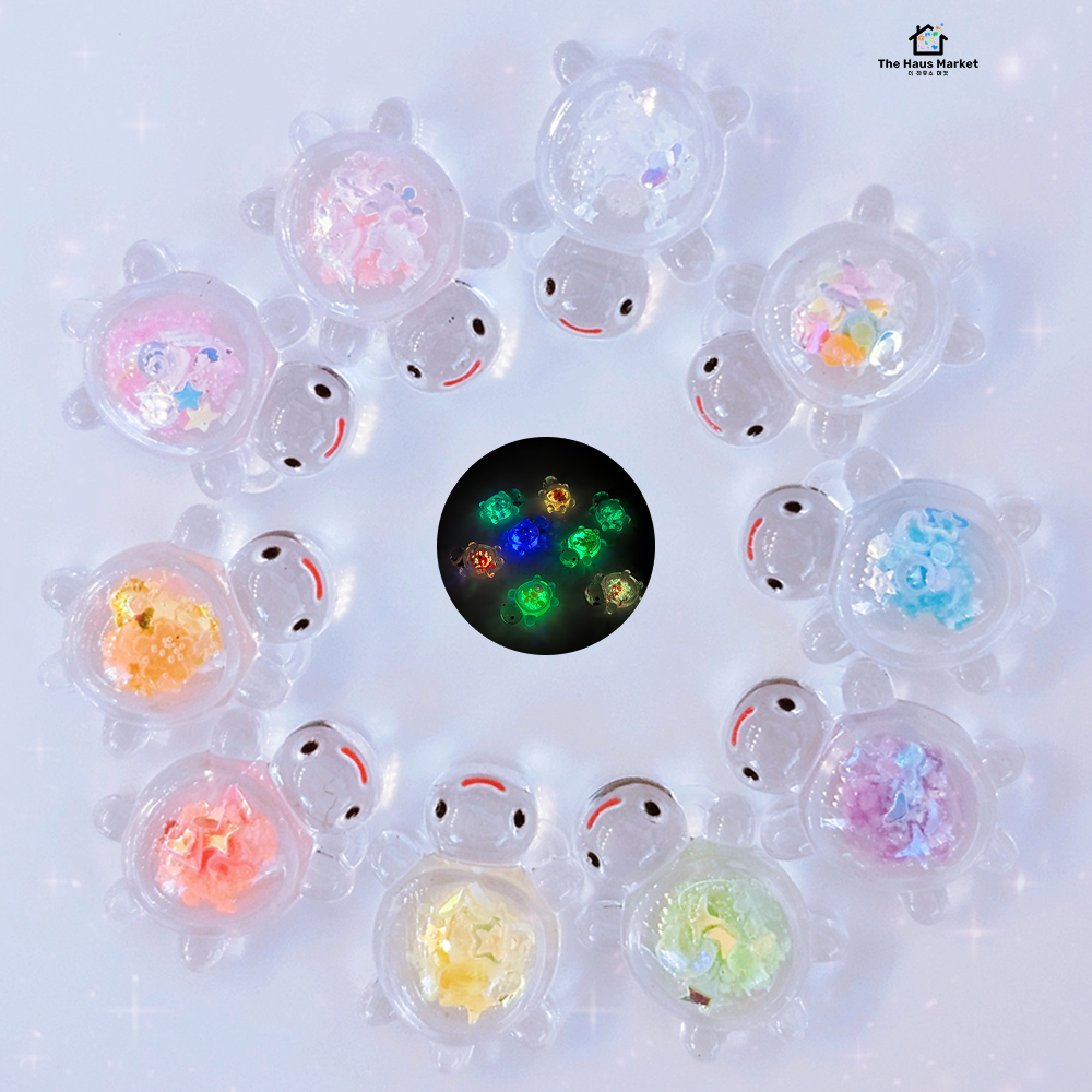 행운 거북이 파츠 50개 세트 대용량 DIY 데코덴 레진아트 재료 야광, 스팽글거북이50개, 1세트 11,000원