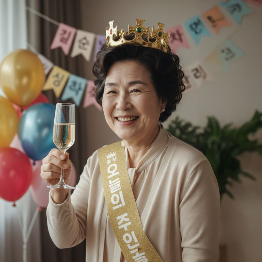 부모님 생신 이벤트 왕관 어깨띠 세트, 1세트, 골드 11,840원