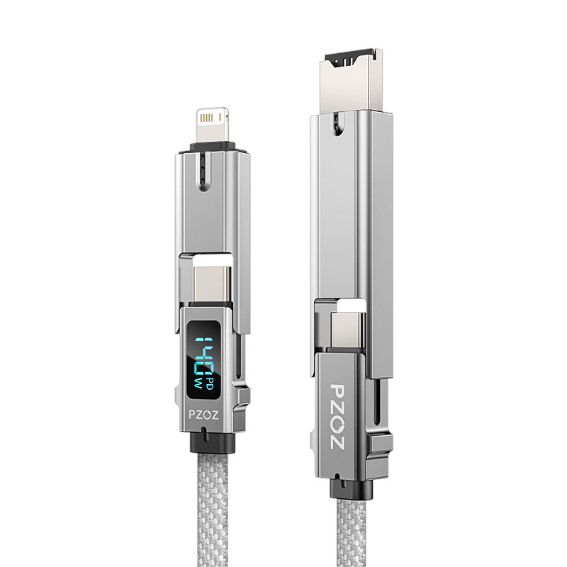 PZOZ 5in1 멀티 디스플레이 c to c 타입 PD 리더기 케이블 140W, 1개, 은색, 1.5m 22,800원