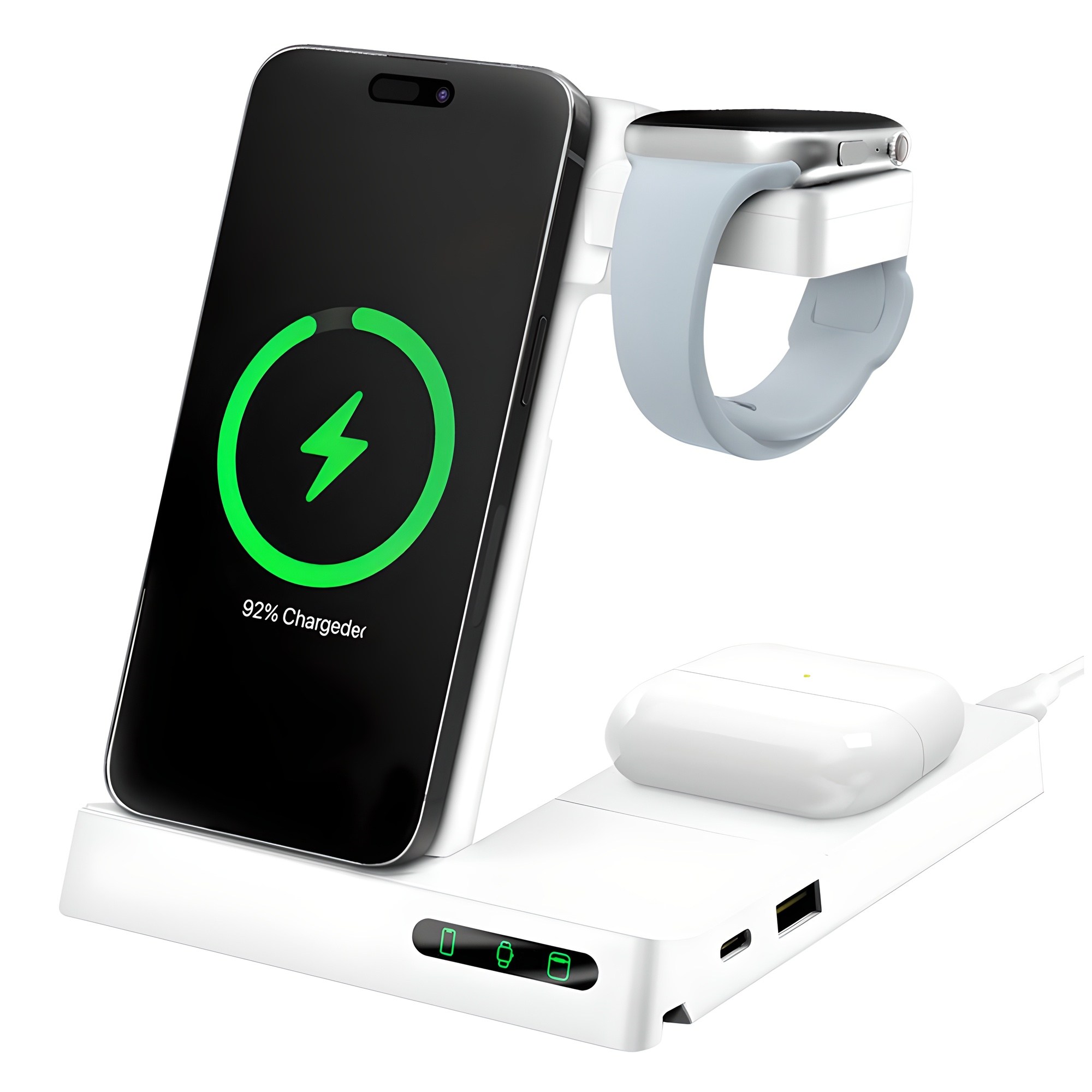 아이몰 6in1 올인원 멀티 고속 무선 충전기 거치대 애플워치 갤럭시워치 호환, 화이트, 1개 41,890원
