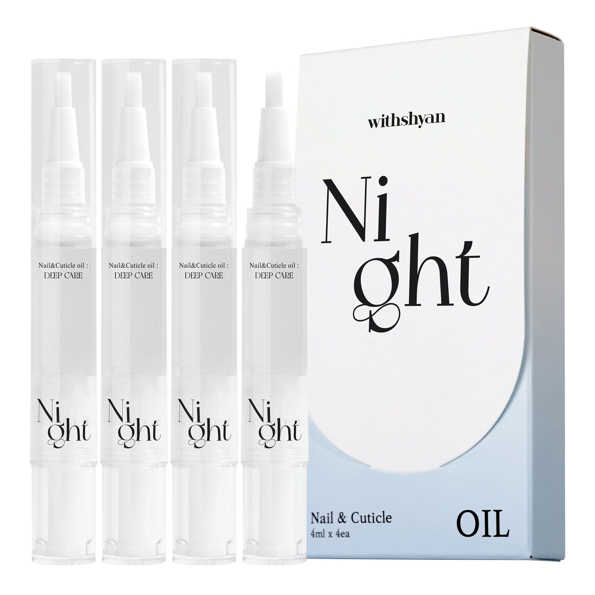 위드샨 큐티클 네일 오일펜 대용량, 1세트, 16ml, 나이트 케어 4개 9,800원