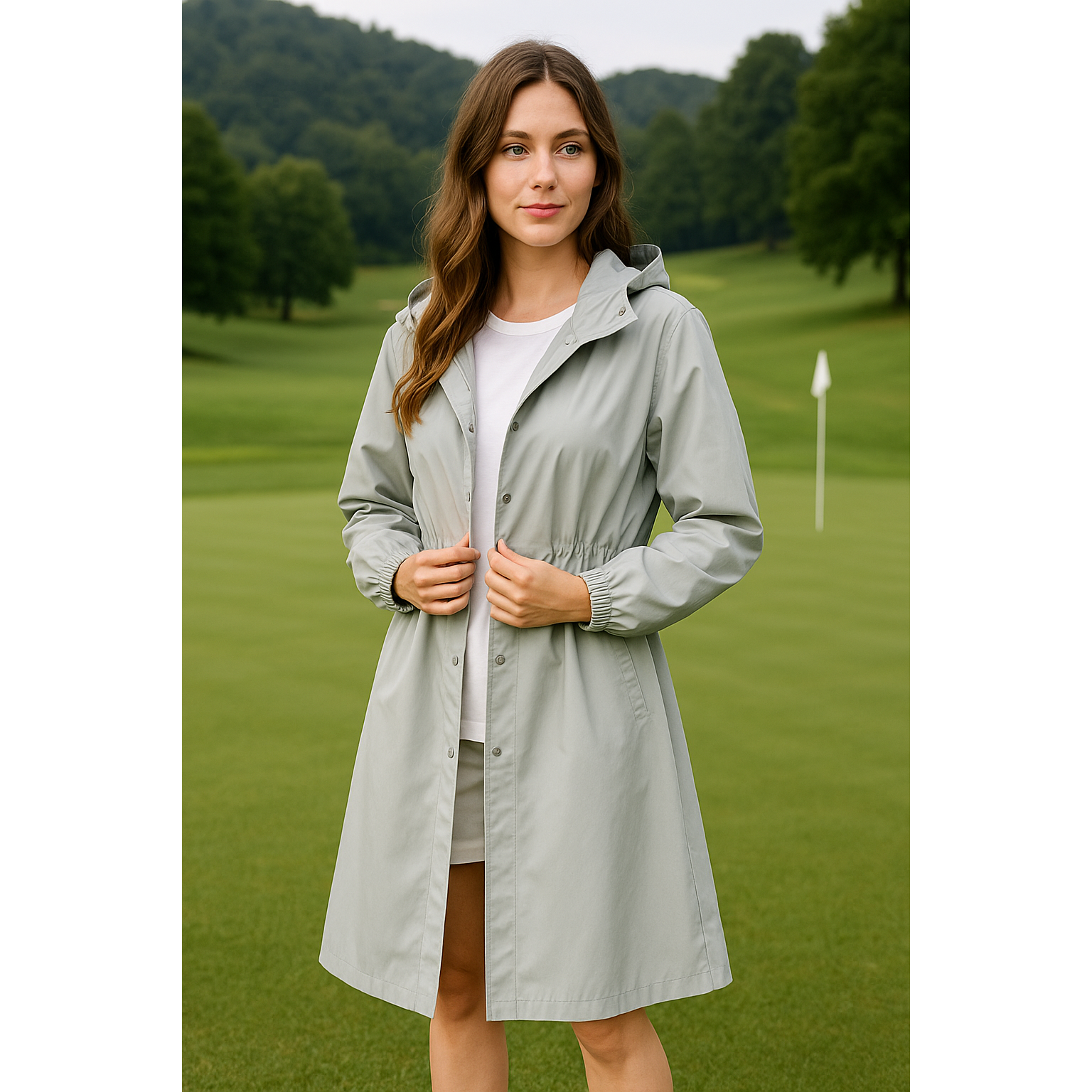 크레나 여성용 골프우비 바람막이 레인코트 방수 휴대용, 1개, 모던그레이 40,000원