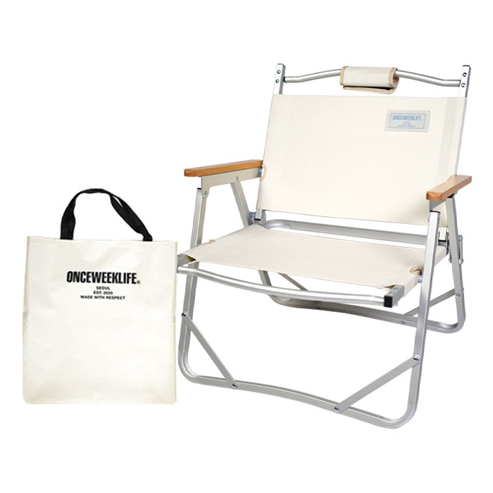 원스위크라이프 접이식 캠핑의자 + 가방 세트, 아이보리, 1세트 39,890원