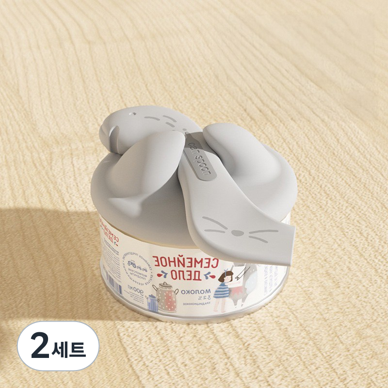 고양이 전용 통조림 뚜껑+숟가락+따개 3in1 세트 - 식품 신선 보관/급여 뚜껑, 2세트, 회색 24,000원