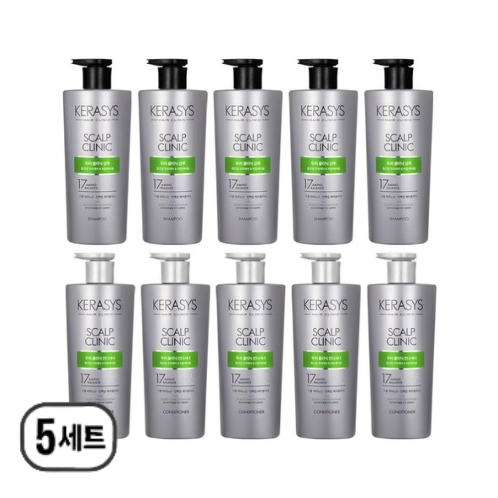 애경 케라시스 두피 클리닉 단백질 (샴푸 + 컨디셔너) 600ml 5개씩 39,800원