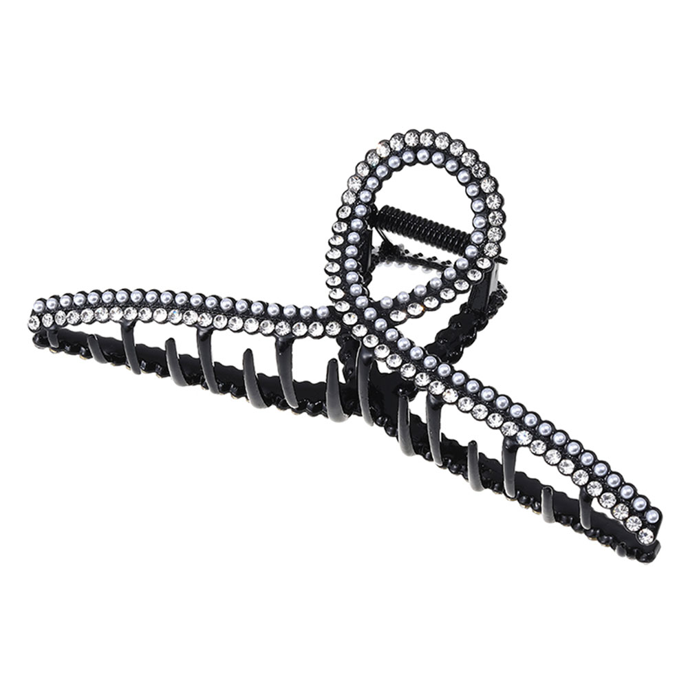 수스다 빅사이즈 큐빅 진주 더블 믹스 꼬임 메탈 헤어 집게핀 3,620원