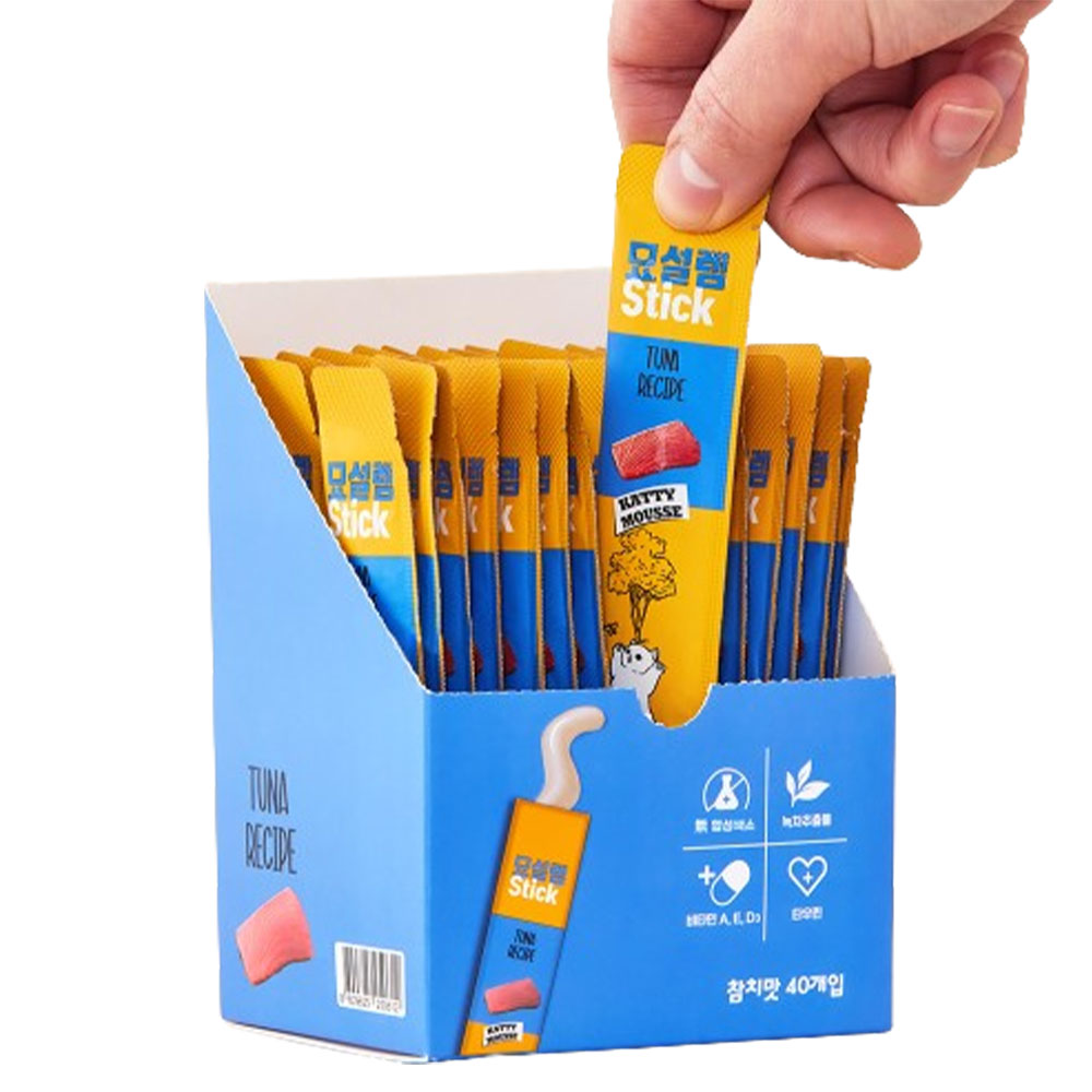 페슬러 고양이 묘설렘 스틱 간식 40p, 참치, 400g, 1개 11,900원