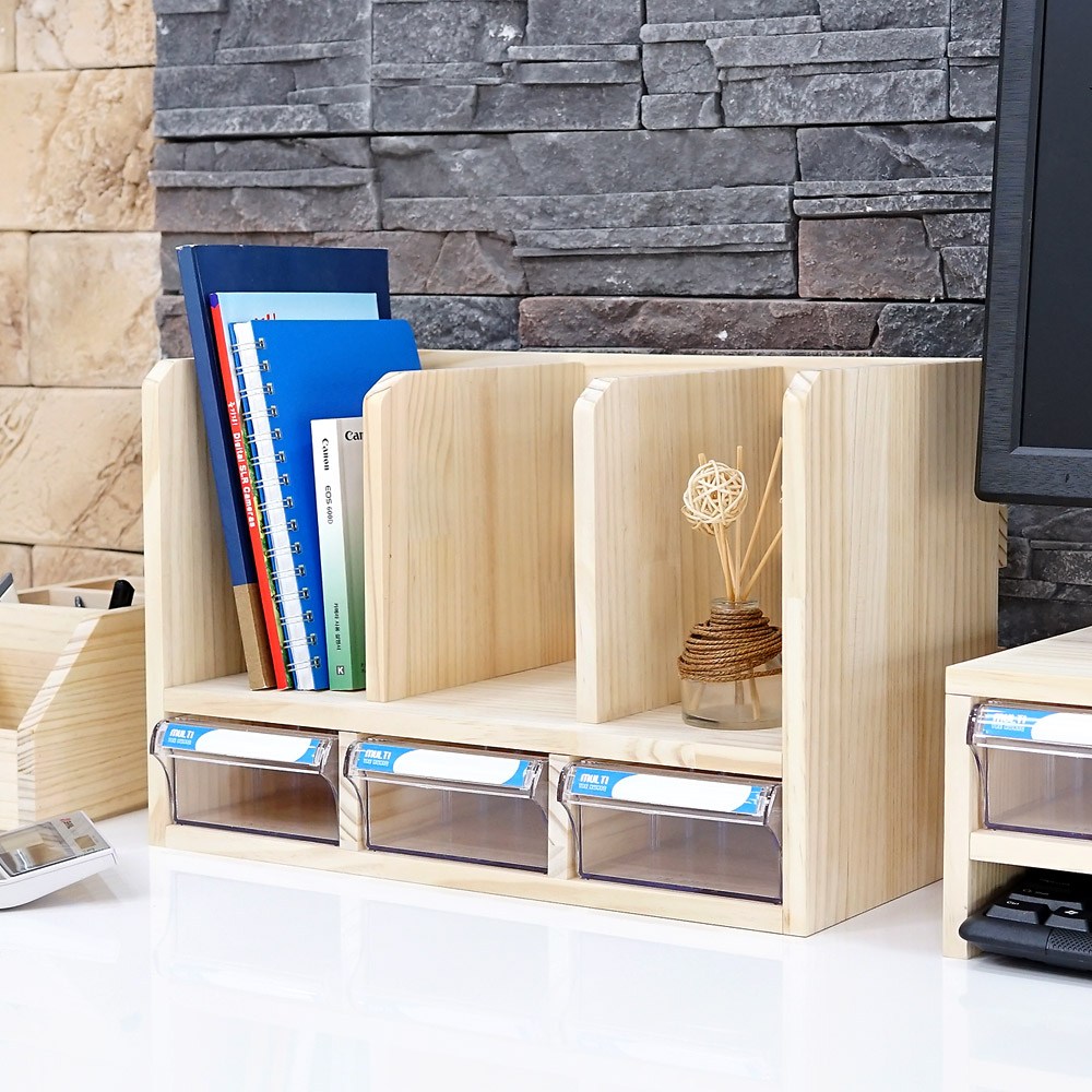 나무다움 원목 서랍형 책꽂이 책상용 필기구정리 C형, 내추럴 46,500원