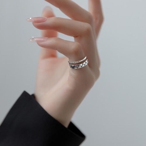 에르모사제이 R041 실버 925 엔틱 두줄 애끼 여성 오픈링 은 반지, 현재가 42,900원