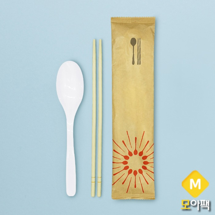 조은팩 일회용수저세트 KO 크라프트 햇살 수저 젓가락 박스 500개 57,000원