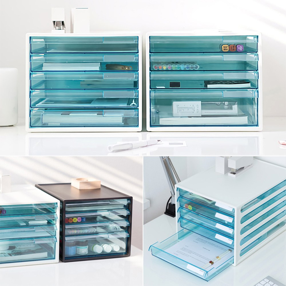 골든트리 시스맥스 마이룸 EL 투명 멀티 서류함 4단 5단 정리함 보관함 문서보관함 수납함, 5단, 아이보리 33,700원