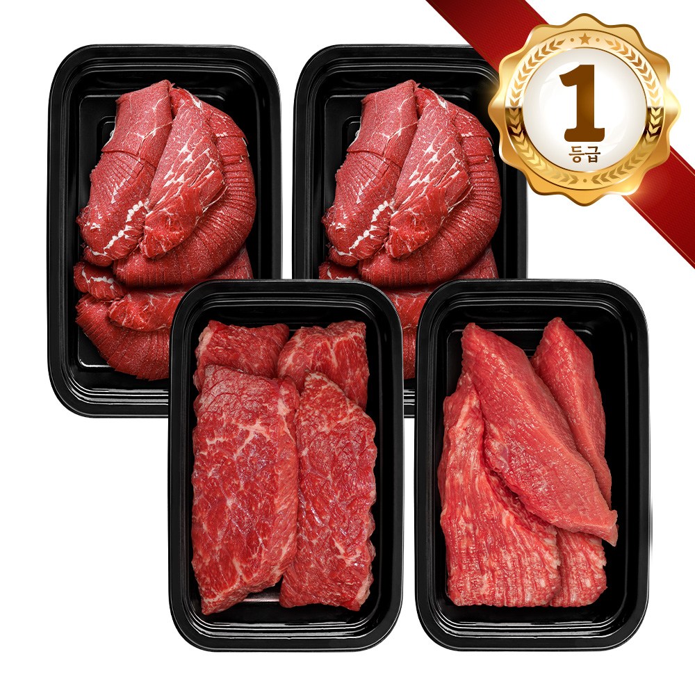 쿠가[냉장] 횡성한우 어사품 1등급 4구 정육 14호(총2kg)[구성 불고기+불고기+국거리+장조림] 176,000원