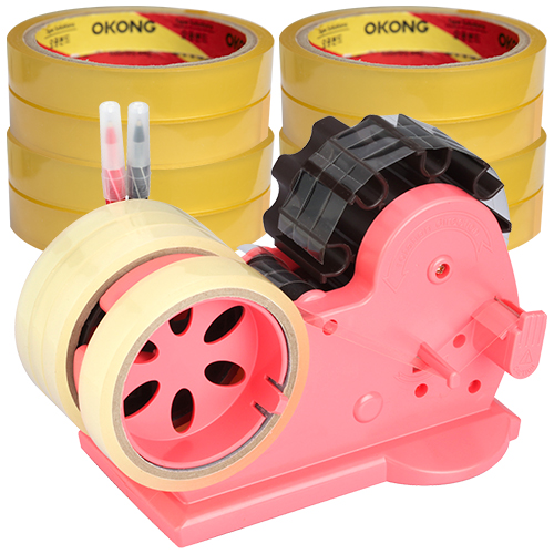 오공 사무용 투명 OPP테이프 12mm x 20m 8p + 물레방아 커터기 16,600원