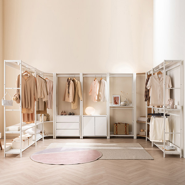 [삼익가구]NEW크림 드레스룸 800 1200 행거 수납 선반형 드레스룸 옷장 64,900원