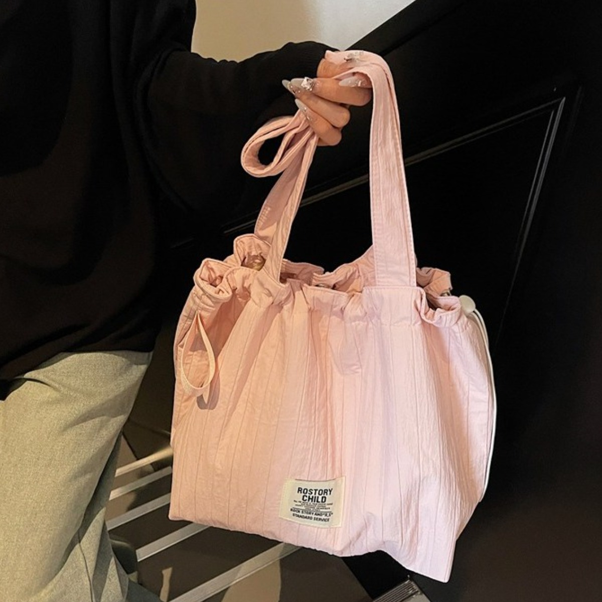 마켓피아 가벼운 셔링 토트백 데일리 스트링 숄더백 보부상 가방 16,800원