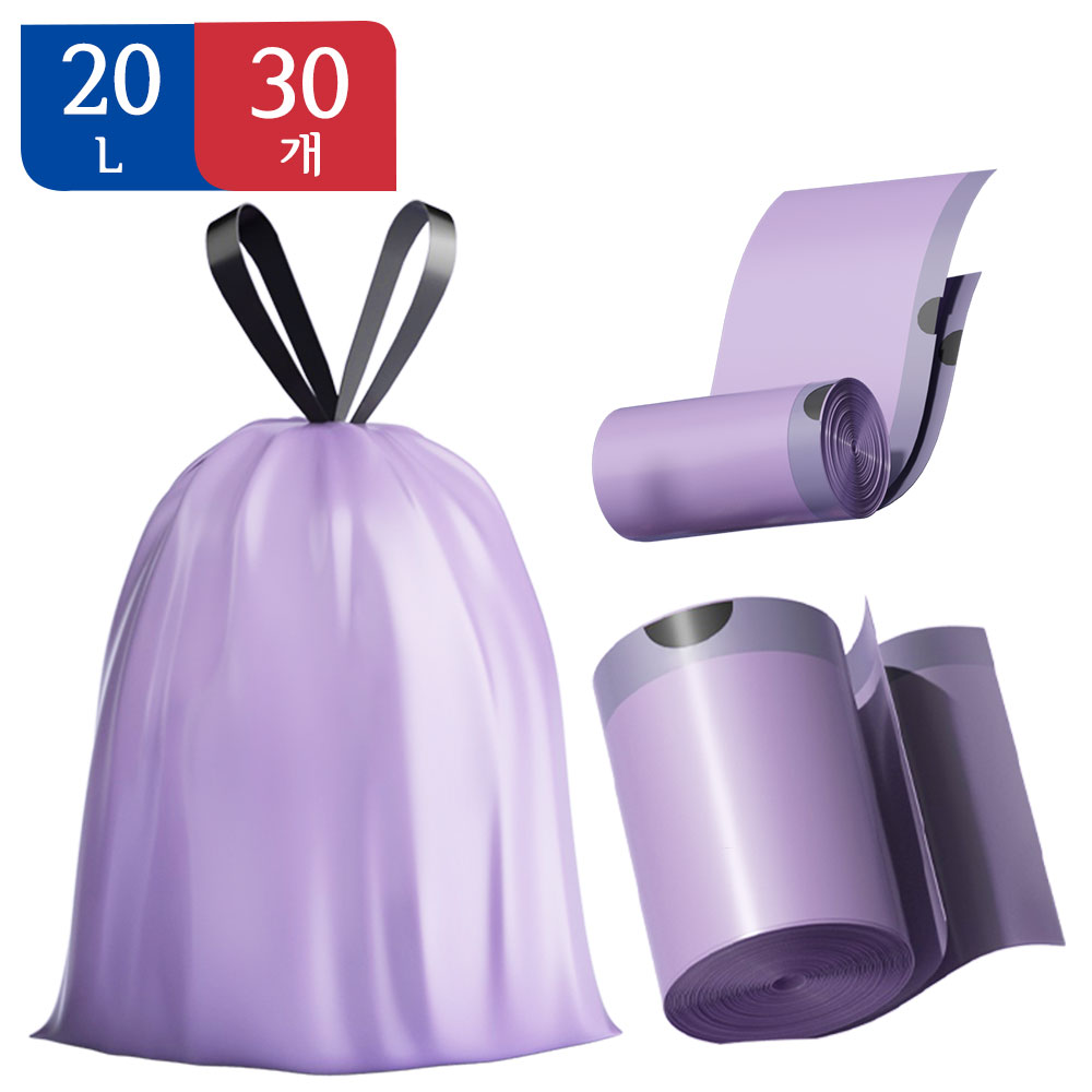 뜯지 않는 끈 일체형 쓰레기봉투 45*45cm 쓰레기봉투 20l, 30개, 20L 4,010원