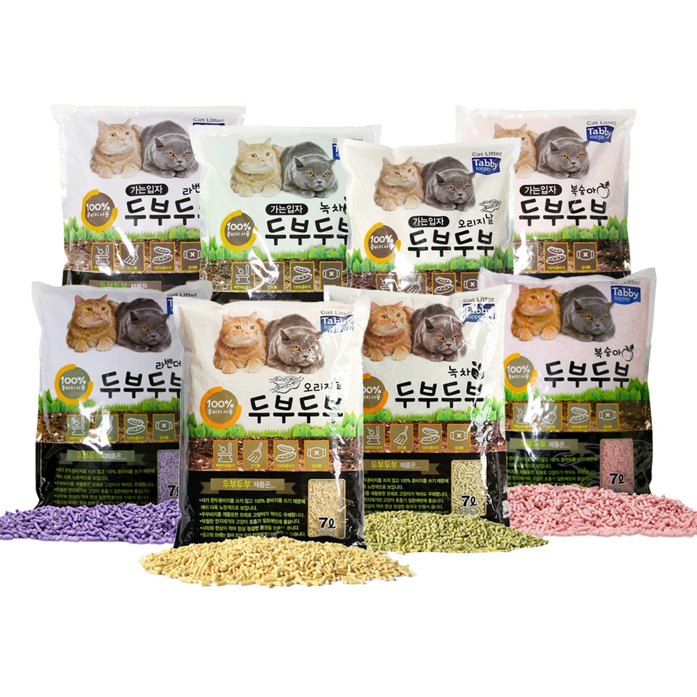 테비 두부두부 7L X 6개 고양이모래 두부모래 일반입자 4종 22,800원