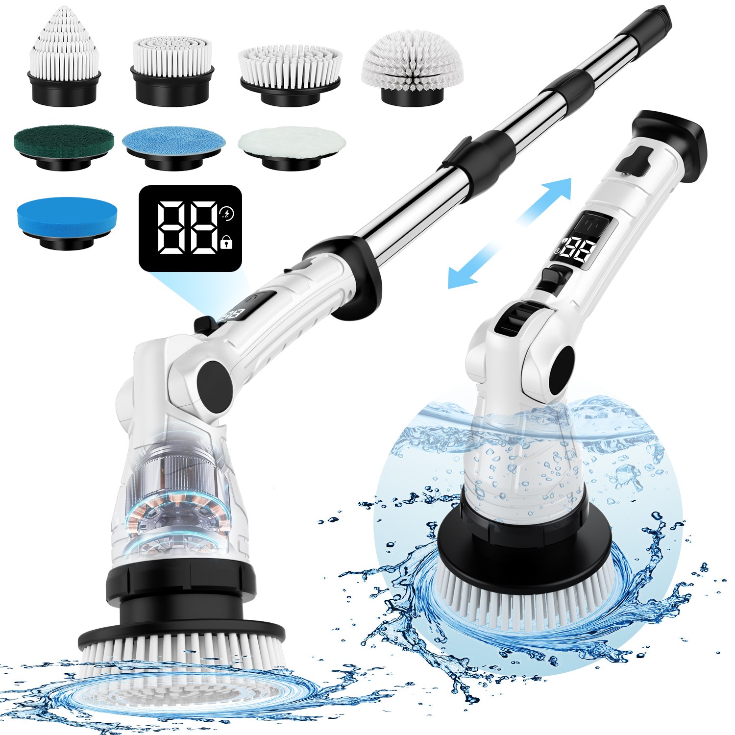 바미펀 무선 욕실 청소기 멀티 전동 청소솔 화장실  8in1세트 28,800원