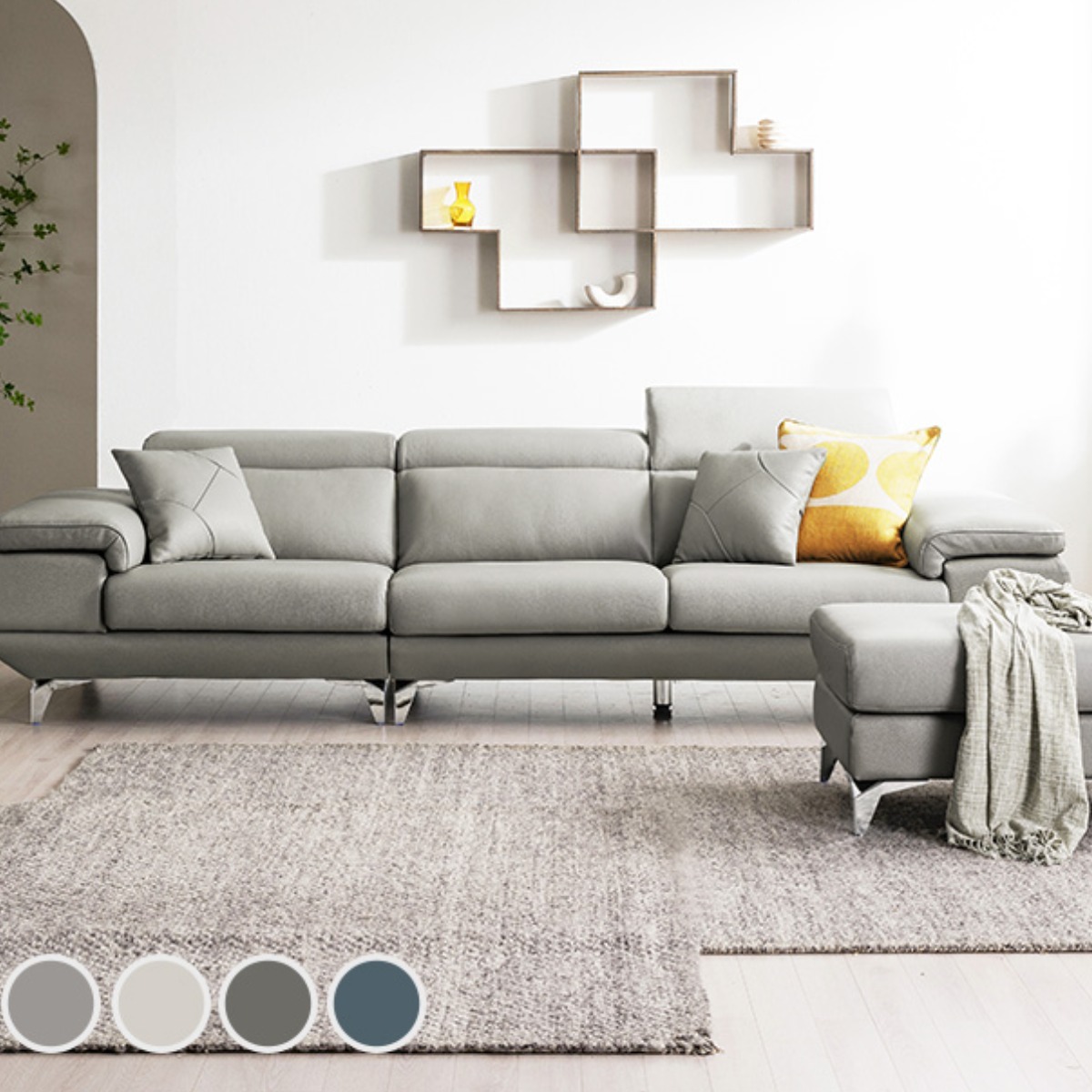 BIF보루네오 디에르 보이시 천연통가죽 4인 소파+스툴 1,326,000원