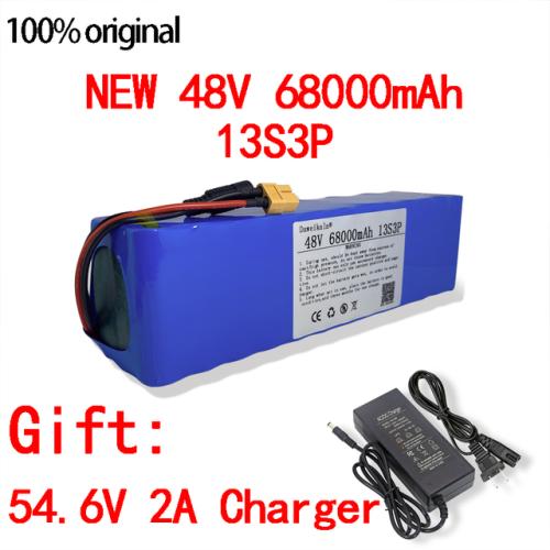 48V 배터리 100Ah 500w XT60 18650 리튬이온 배터리 팩 54.6v 전기 자전거용 전기 자전거 스쿠터 BMS 2A 충전기 포함 50,000원