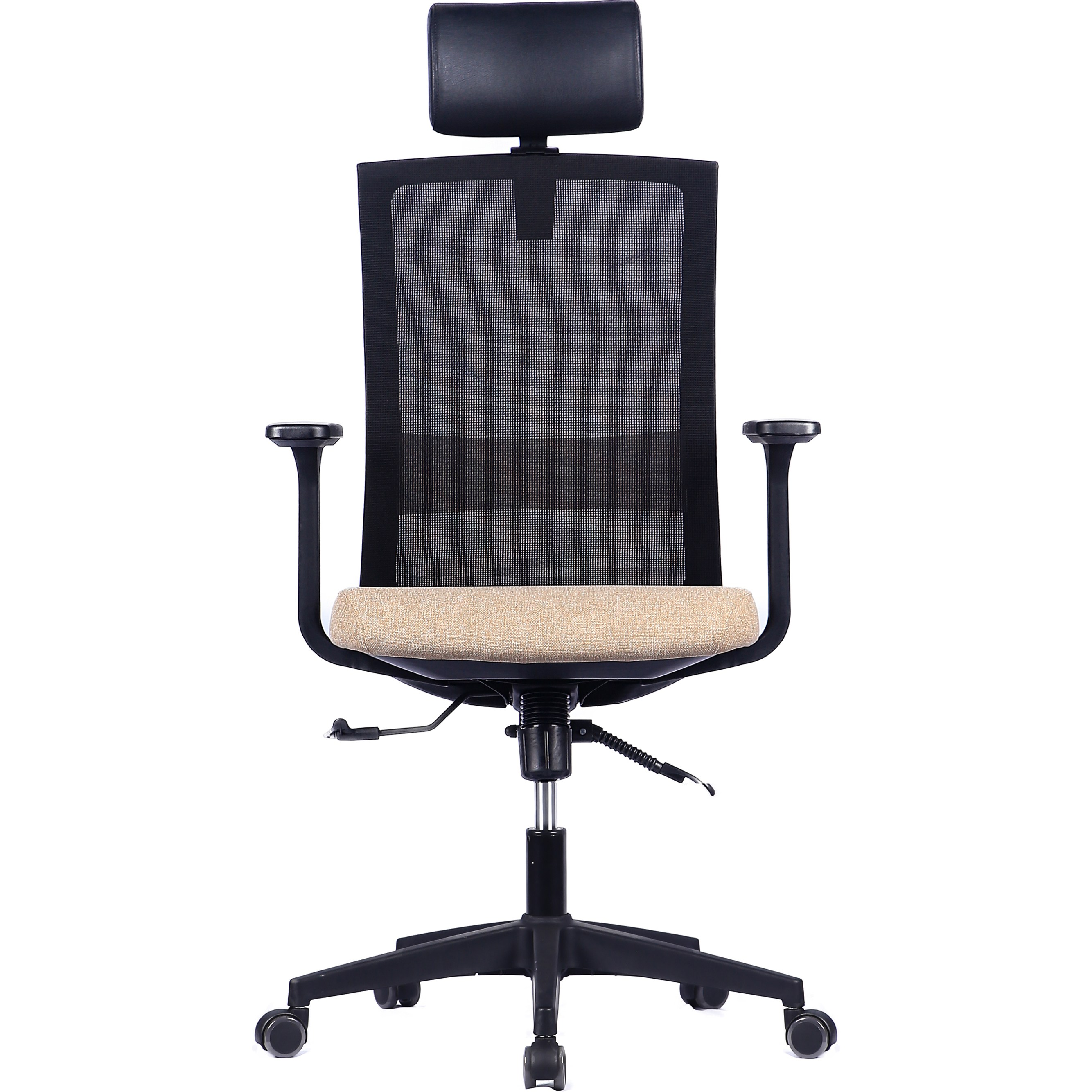 첼리스 핏체어 사무용 사무실의자 편한 메쉬 컴퓨터 공부 책상의자 헤드레스트형, 블랙+베이지 127,970원