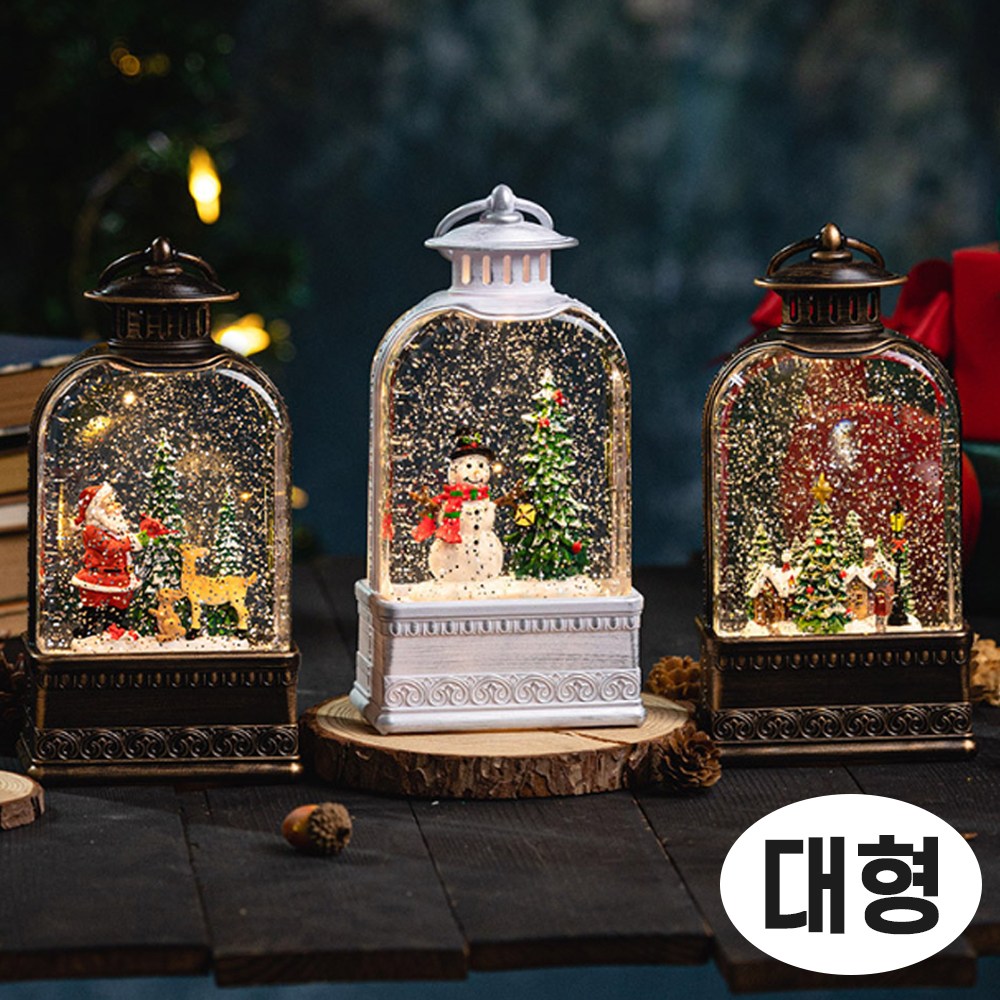 [5시건 당일출고] 대형 크리스탈 투명 멜로디 오르골 인테리어 장식 소품 선물용, 3) 화이트 눈사람 44,350원