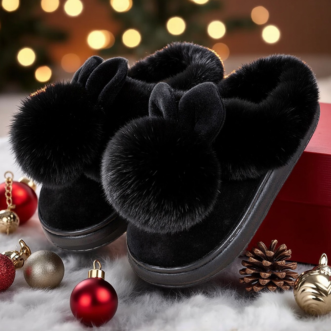 겨울 귀여운 토끼 방한 따뜻한 털 실내화 사무실 퍼슬리퍼 털신발 거실화 남녀공용 미끄럼방지 17,100원