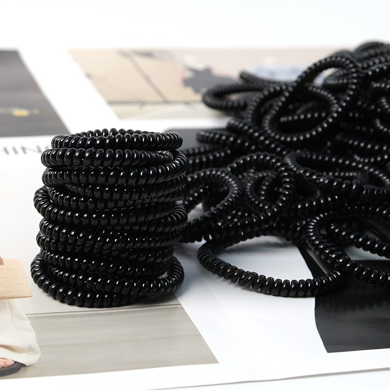 뮤즈 탱탱 스프링 머리끈 100개입 / 검정머리끈 전화선머리끈 꼬불이머리끈 헤어밴드 북밴드 12,500원