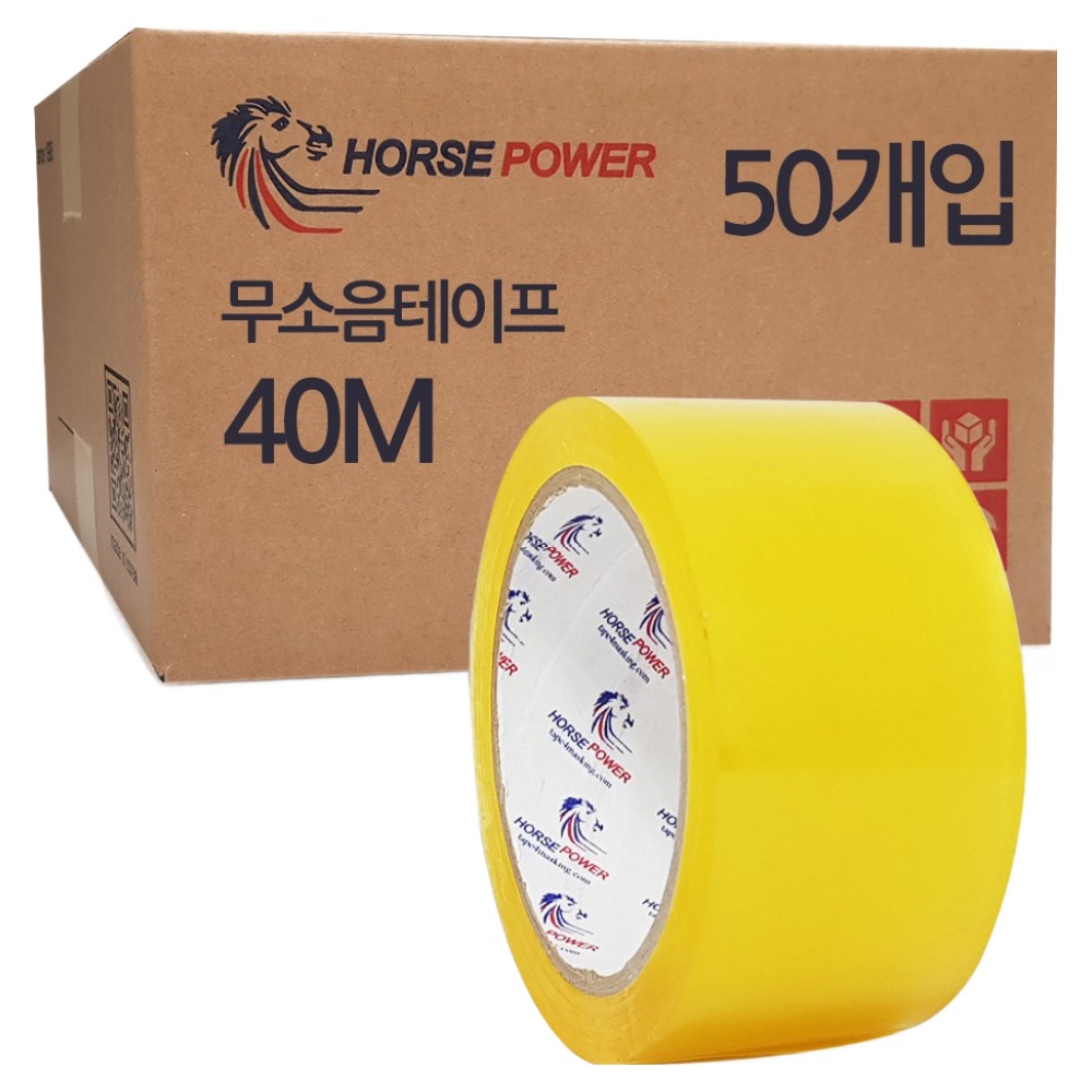 홀스파워 무소음 OPP 투명 박스테이프 48mm x 40m, 투명, 50개 58,300원