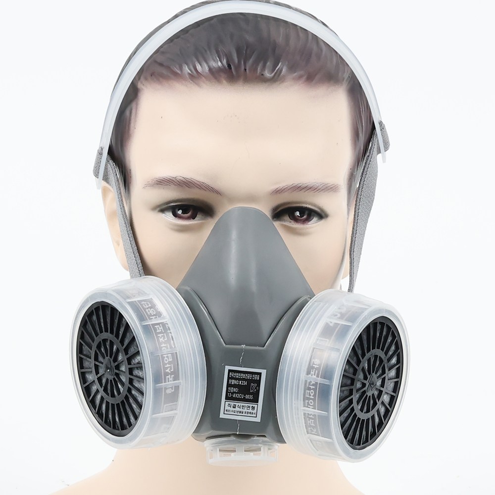 KCs 안전인증 방독 마스크 양구 삽입식 정화통 유기가스용 농약 도장 주조, 1세트 18,900원