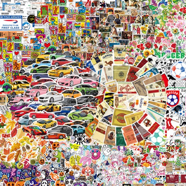 [한정특가] 리무버블 방수 데코 스티커 랜덤 200매 대용량, 랜덤 디자인 200매 4,900원