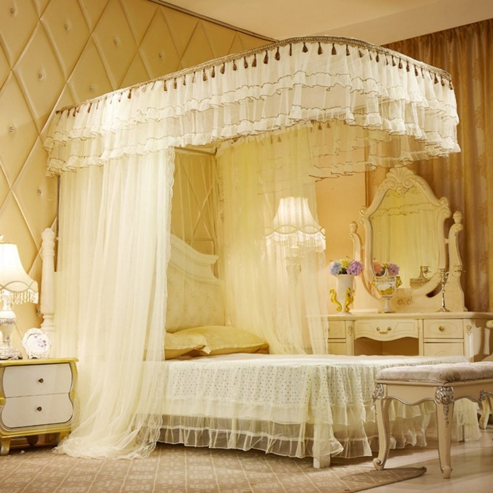 레일형 침대 모기장 사각 커튼식 방충망 화이트 200x220cm 563,570원